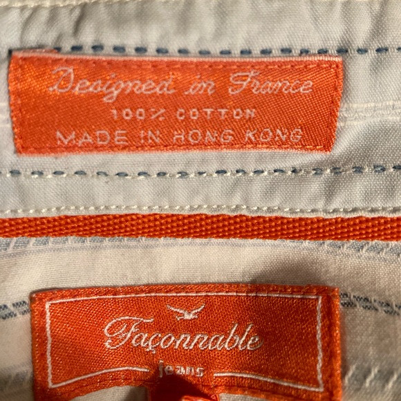 Mens Faconnable Long Sleeve Button Down Shirt Size L - Picture 1 of 3